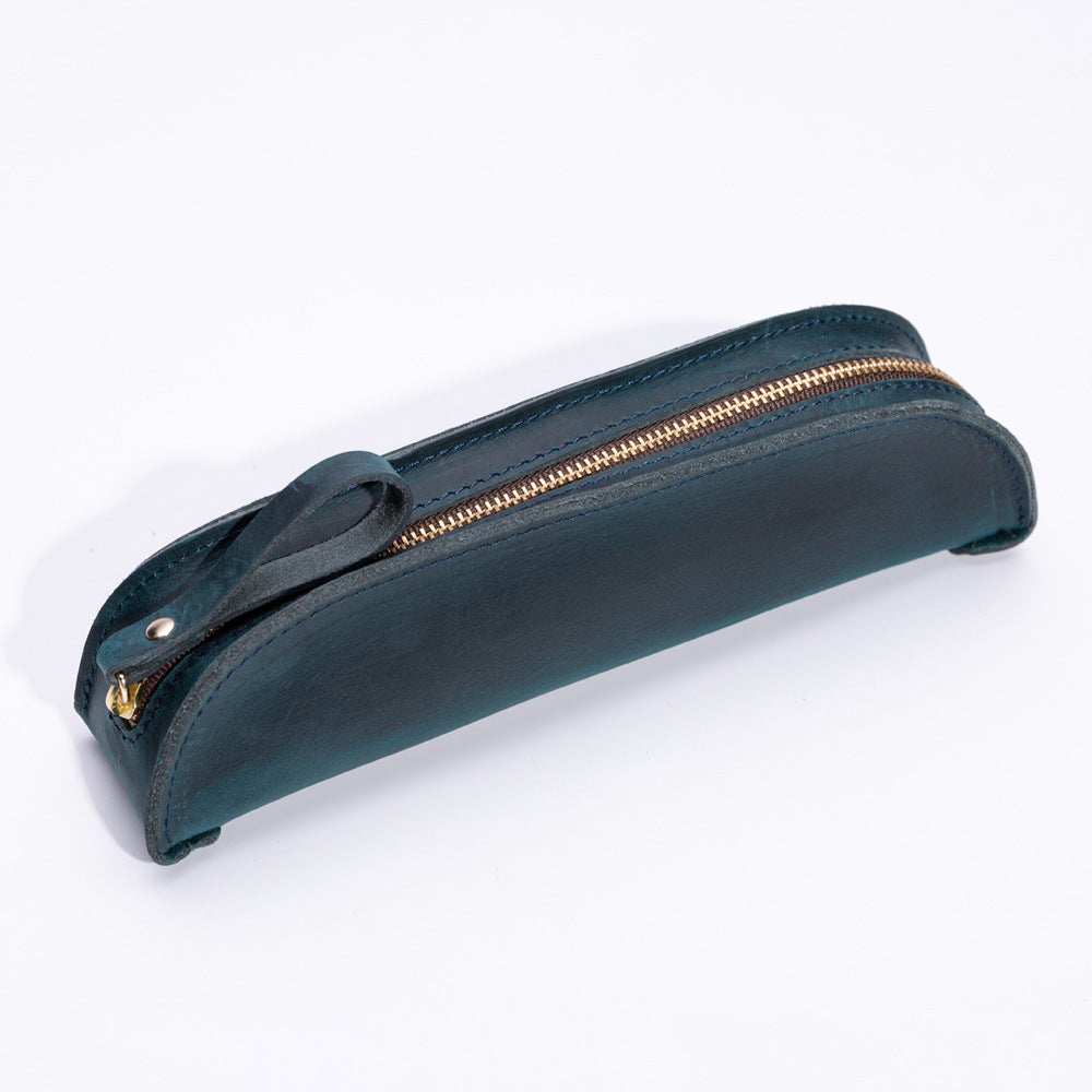 Wholesale Handmade Genuine Leather Creative Fashion Retro Zipper Pencil Case
